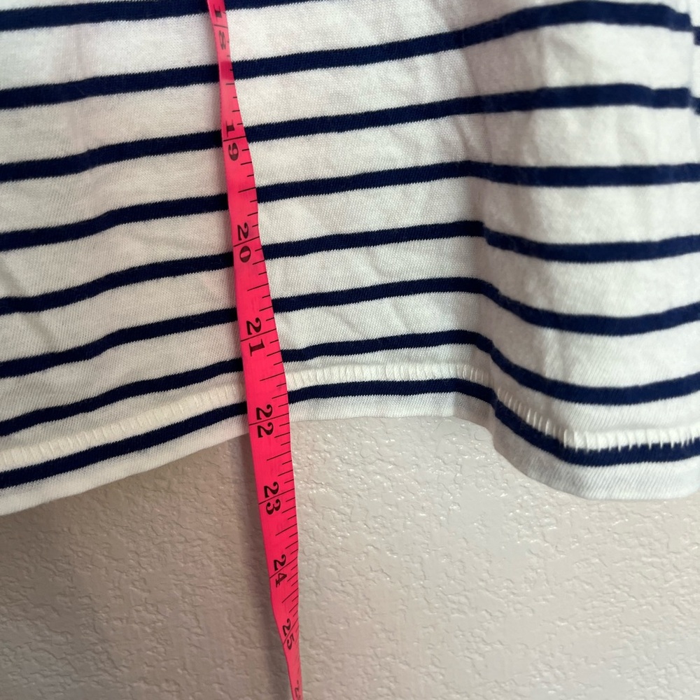 J. Crew Vintage Jersey Classic-Fit Crewneck T-shirt Stripe Navy White XS Cotton - Picture 8 of 10